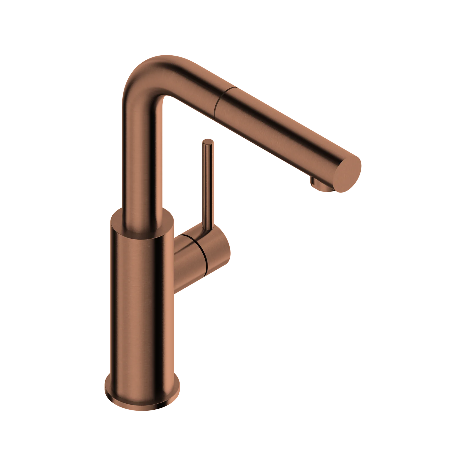 316L stainless steel kitchen mixer with pull-out spray in brushed finish
