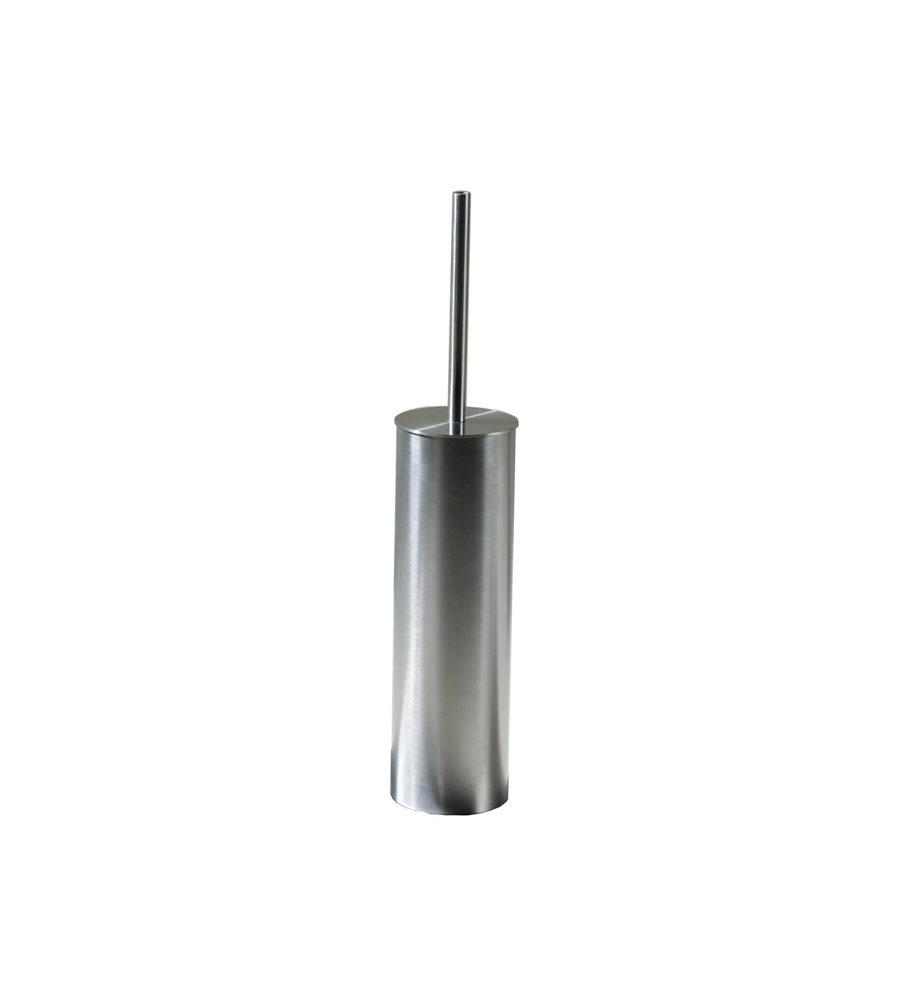 Freestanding toilet brush holder in brushed stainless steel, AISI 304