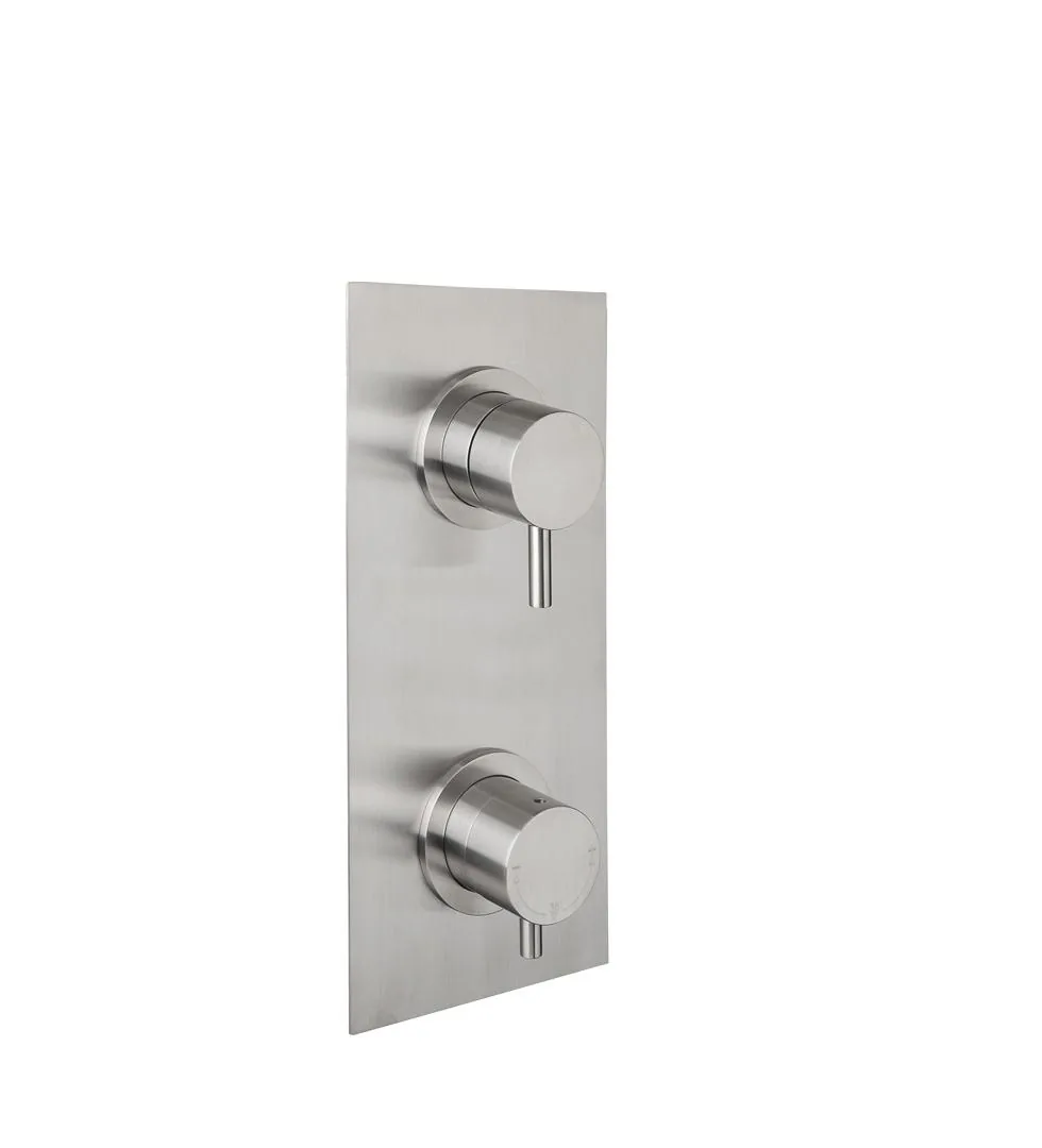 Half inch thermostatic shower set with a single shut-off valve in AISI 316L stainless steel