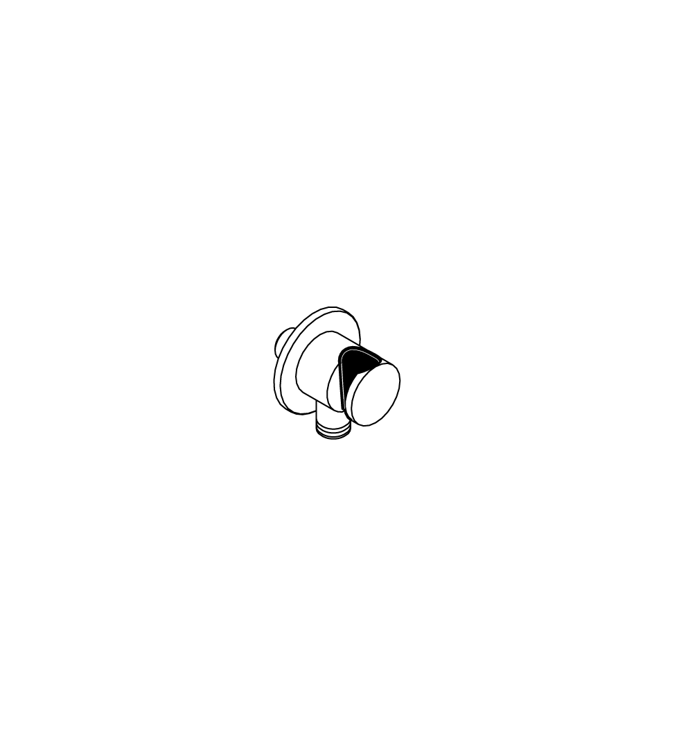 Half inch wall water inlet in AISI 316L stainless steel with an integral shower cradle and supplied gasket