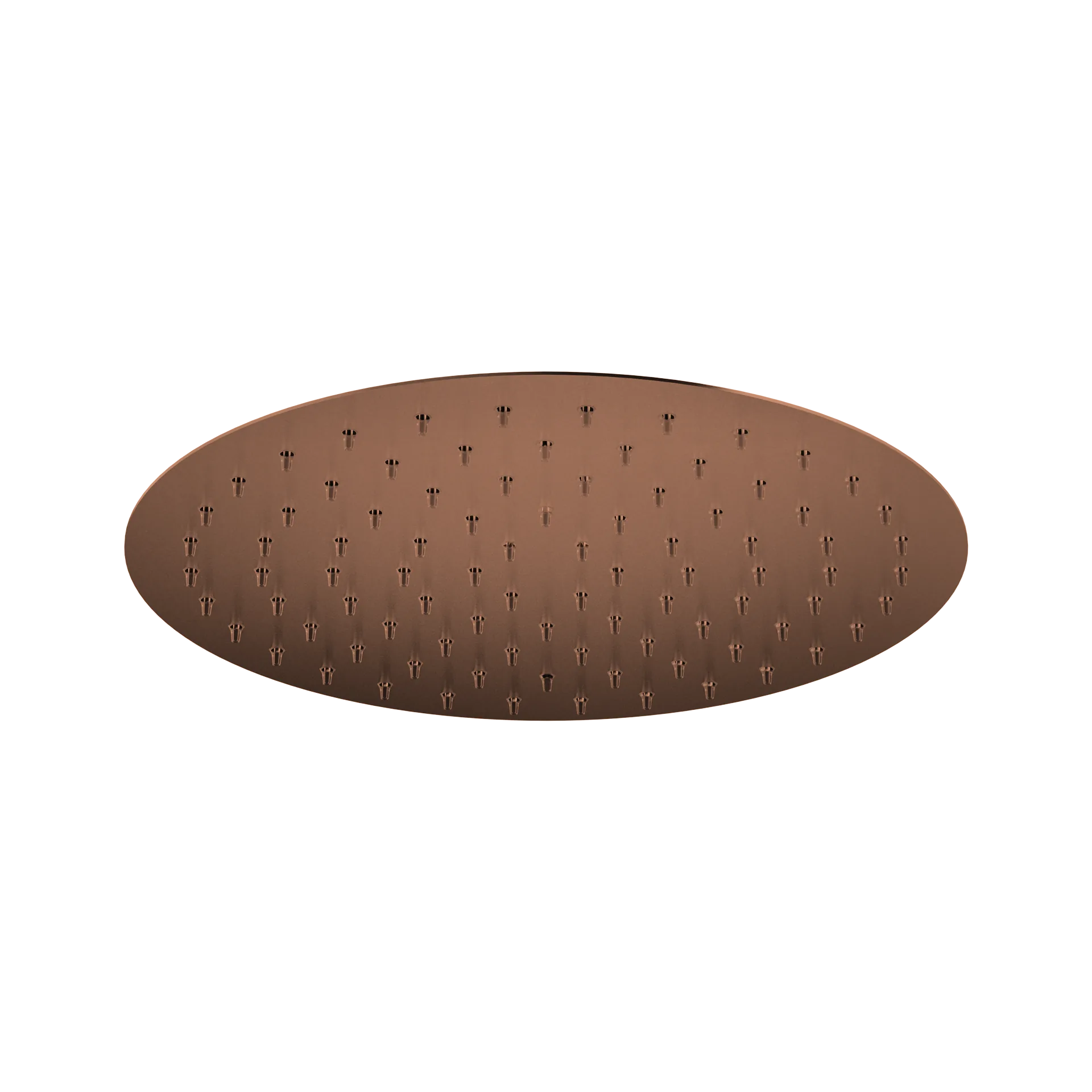 Round ultraslim shower head in a copper PVD finish